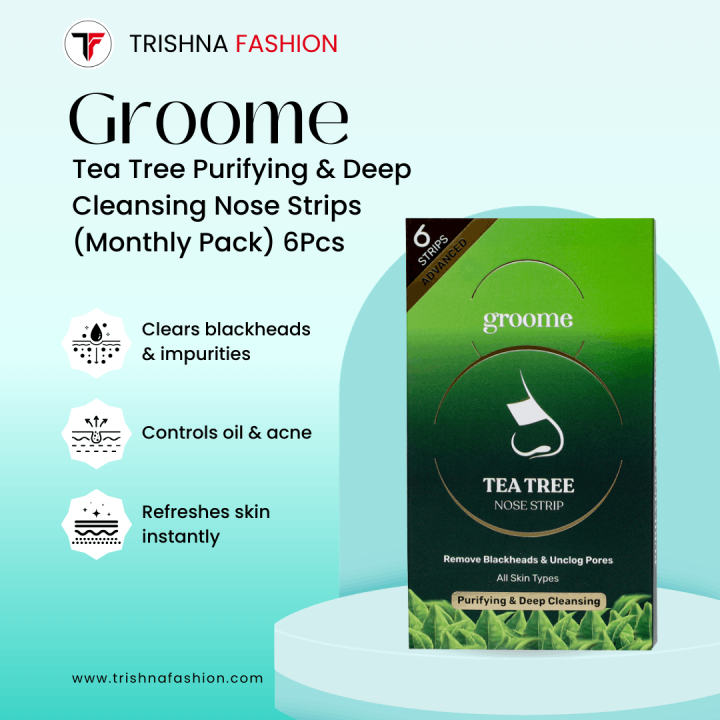 Groome Tea Tree Purifying & Deep Cleansing Nose Strips (Monthly Pack) – 6pcs